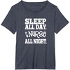 image:imageNurse All Night  Great gift for Nurses Medical Workers TShirtHeather Blue