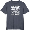 image:imageNurse All Night  Great gift for Nurses Medical Workers TShirtHeather Blue