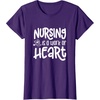 image:imageNursing Work of HeartGreat gift for Nurses Medical Workers TShirtPurple