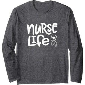 image:imageNurse Life  Great gift for Nurses Medical Workers Long Sleeve TShirtDark Heather Grey