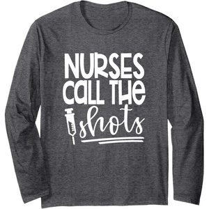 image:imageNurses Call the ShotsGreat gift for Nurses Medical Workers Long Sleeve TShirtDark Heather Grey