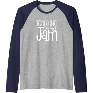 image:imageTeaching is My Jam  Unique Gift for Teachers Raglan Baseball TeeNavy BlueAthletic Heather