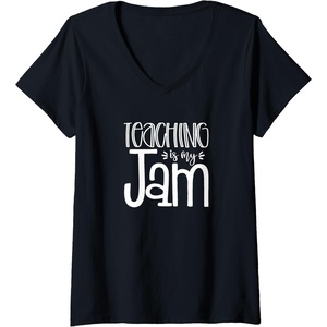 image:imageWomens Teaching is My Jam  Unique Gift for Teachers VNeck TShirtBlack