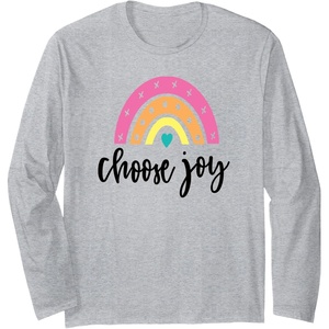 image:imageChoose Joy Gifts for Friends Girlfriends Mom Sisters Long Sleeve TShirtHeather Grey