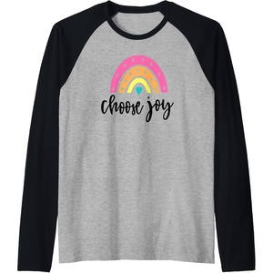 image:imageChoose Joy Gifts for Friends Girlfriends Mom Sisters Raglan Baseball TeeBlackAthletic Heather