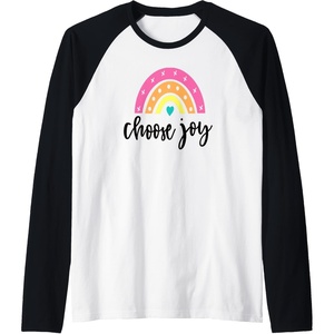 image:imageChoose Joy Gifts for Friends Girlfriends Mom Sisters Raglan Baseball TeeBlackWhite
