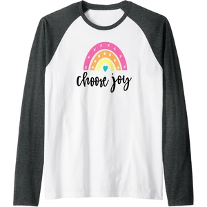 image:imageChoose Joy Gifts for Friends Girlfriends Mom Sisters Raglan Baseball TeeDark Heather GreyWhite