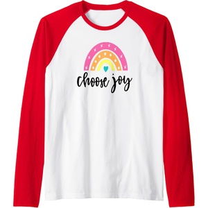 image:imageChoose Joy Gifts for Friends Girlfriends Mom Sisters Raglan Baseball TeeRedWhite