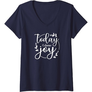 image:imageWomens Today I Choose Joy Gift for Women Friends Sisters VNeck TShirtNavy Blue