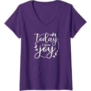image:imageWomens Today I Choose Joy Gift for Women Friends Sisters VNeck TShirtPurple