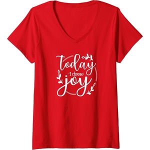 image:imageWomens Today I Choose Joy Gift for Women Friends Sisters VNeck TShirtRed