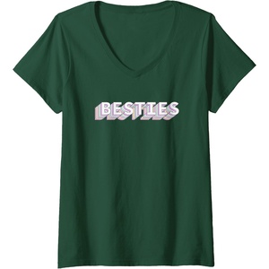 image:imageWomens Besties Bestfriend Gifts Sisterhood Gift Friendship Gift VNeck TShirtDark Green
