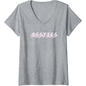 image:imageWomens Besties Bestfriend Gifts Sisterhood Gift Friendship Gift VNeck TShirtHeather Grey