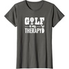 image:imageBrooke amp Jess Designs Golf is My Therapy Unisex Adult TShirt  Black  Small  Short Sleeve  Classic Fit  Golfers GiftAsphalt Grey