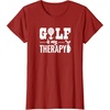image:imageBrooke amp Jess Designs Golf is My Therapy Unisex Adult TShirt  Black  Small  Short Sleeve  Classic Fit  Golfers GiftCranberry Red