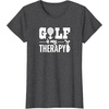 image:imageBrooke amp Jess Designs Golf is My Therapy Unisex Adult TShirt  Black  Small  Short Sleeve  Classic Fit  Golfers GiftDark Heather Grey