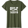 image:imageBrooke amp Jess Designs Golf is My Therapy Unisex Adult TShirt  Black  Small  Short Sleeve  Classic Fit  Golfers GiftOlive Green