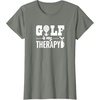 image:imageBrooke amp Jess Designs Golf is My Therapy Unisex Adult TShirt  Black  Small  Short Sleeve  Classic Fit  Golfers GiftOlive Heather