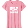 image:imageBrooke amp Jess Designs Golf is My Therapy Unisex Adult TShirt  Black  Small  Short Sleeve  Classic Fit  Golfers GiftPink