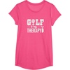 image:imageBrooke amp Jess Designs Golf is My Therapy Unisex Adult TShirt  Black  Small  Short Sleeve  Classic Fit  Golfers GiftPink Heather