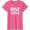 image:imageBrooke amp Jess Designs Golf is My Therapy Unisex Adult TShirt  Black  Small  Short Sleeve  Classic Fit  Golfers GiftPink Heather