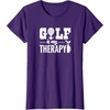 image:imageBrooke amp Jess Designs Golf is My Therapy Unisex Adult TShirt  Black  Small  Short Sleeve  Classic Fit  Golfers GiftPurple