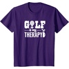 image:imageBrooke amp Jess Designs Golf is My Therapy Unisex Adult TShirt  Black  Small  Short Sleeve  Classic Fit  Golfers GiftPurple