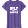 image:imageBrooke amp Jess Designs Golf is My Therapy Unisex Adult TShirt  Black  Small  Short Sleeve  Classic Fit  Golfers GiftPurple Heather