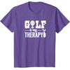 image:imageBrooke amp Jess Designs Golf is My Therapy Unisex Adult TShirt  Black  Small  Short Sleeve  Classic Fit  Golfers GiftPurple Heather