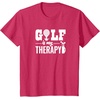 image:imageBrooke amp Jess Designs Golf is My Therapy Unisex Adult TShirt  Black  Small  Short Sleeve  Classic Fit  Golfers GiftRed Heather