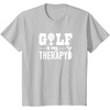image:imageBrooke amp Jess Designs Golf is My Therapy Unisex Adult TShirt  Black  Small  Short Sleeve  Classic Fit  Golfers GiftSilver Grey