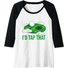 image:imageId Tap That  Golf Gift Raglan Baseball TeeBlackWhite