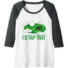 image:imageId Tap That  Golf Gift Raglan Baseball TeeDark Heather GreyWhite
