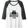 image:imageTalk Birdie To Me  Golf Gift Raglan Baseball TeeDark Heather GreyWhite
