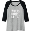 image:imageWorlds Okayest Golfer  Great Gift for Golfers Raglan Baseball TeeBlackAthletic Heather