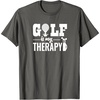image:imageBrooke amp Jess Designs Golf is My Therapy Unisex Adult TShirt  Black  Small  Short Sleeve  Classic Fit  Golfers GiftAsphalt Grey