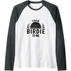 image:imageTalk Birdie To Me  Golf Gift Raglan Baseball TeeDark Heather GreyWhite