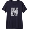 image:imageWorlds Okayest Golfer  Great Gift for Golfers Premium Triblend TShirtNavy Blue