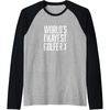 image:imageWorlds Okayest Golfer  Great Gift for Golfers Raglan Baseball TeeBlackAthletic Heather