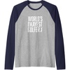 image:imageWorlds Okayest Golfer  Great Gift for Golfers Raglan Baseball TeeNavy BlueAthletic Heather