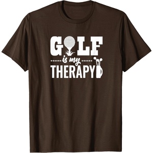 image:imageBrooke amp Jess Designs Golf is My Therapy Unisex Adult TShirt  Black  Small  Short Sleeve  Classic Fit  Golfers GiftBrown