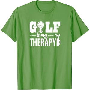 image:imageBrooke amp Jess Designs Golf is My Therapy Unisex Adult TShirt  Black  Small  Short Sleeve  Classic Fit  Golfers GiftGrass Green