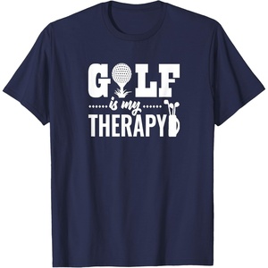 image:imageBrooke amp Jess Designs Golf is My Therapy Unisex Adult TShirt  Black  Small  Short Sleeve  Classic Fit  Golfers GiftNavy Blue