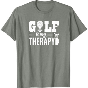 image:imageBrooke amp Jess Designs Golf is My Therapy Unisex Adult TShirt  Black  Small  Short Sleeve  Classic Fit  Golfers GiftOlive Heather