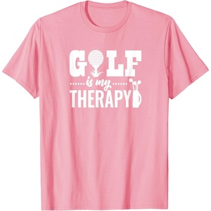 image:imageBrooke amp Jess Designs Golf is My Therapy Unisex Adult TShirt  Black  Small  Short Sleeve  Classic Fit  Golfers GiftPink