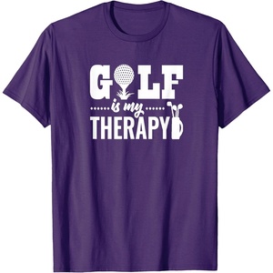 image:imageBrooke amp Jess Designs Golf is My Therapy Unisex Adult TShirt  Black  Small  Short Sleeve  Classic Fit  Golfers GiftPurple