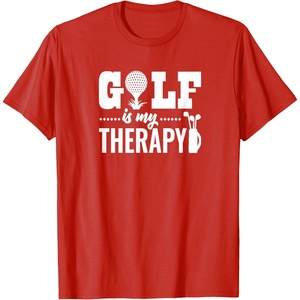 image:imageBrooke amp Jess Designs Golf is My Therapy Unisex Adult TShirt  Black  Small  Short Sleeve  Classic Fit  Golfers GiftRed