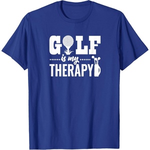 image:imageBrooke amp Jess Designs Golf is My Therapy Unisex Adult TShirt  Black  Small  Short Sleeve  Classic Fit  Golfers GiftRoyal Blue