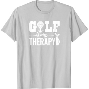 image:imageBrooke amp Jess Designs Golf is My Therapy Unisex Adult TShirt  Black  Small  Short Sleeve  Classic Fit  Golfers GiftSilver Grey