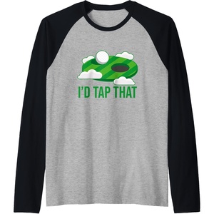 image:imageId Tap That  Golf Gift Raglan Baseball TeeBlackAthletic Heather